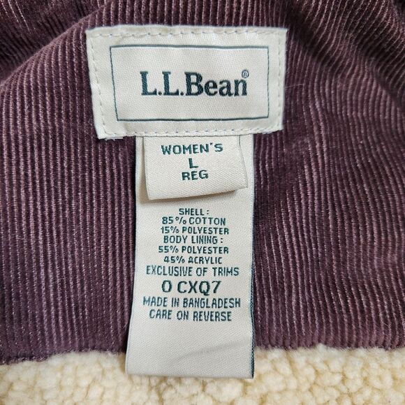 L.L. Bean Vintage Brown Corduroy Sherpa Lined Vest Pockets Women's Large Y2K - Picture 9 of 12